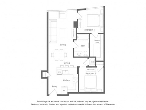 the illustration of the hypothetical floor plan